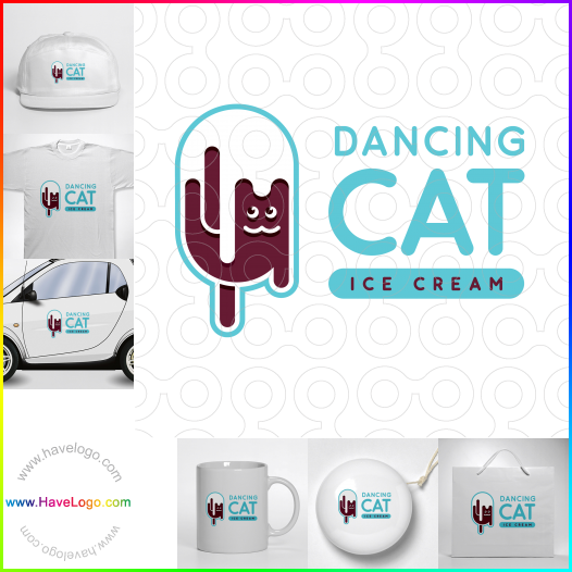 Compra un diseño de logo de Dancing Cat 63460