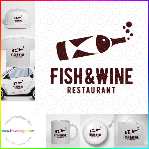 Koop een Vis en wijn logo - ID:61620