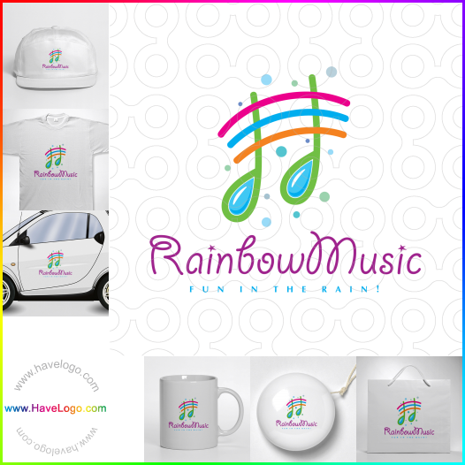 Compra un diseño de logo de Rainbow Music 66500