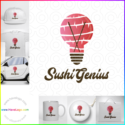 Compra un diseño de logo de Sushi Genious 64353
