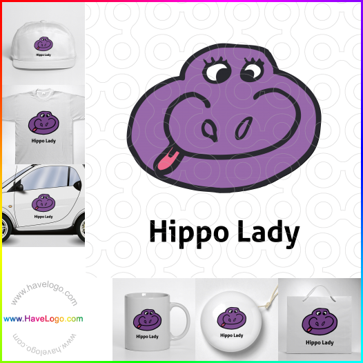 Compra un diseño de logo de hipopótamo 5392