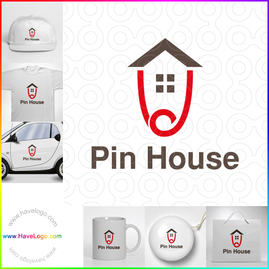 Koop een pin huis logo - ID:64075