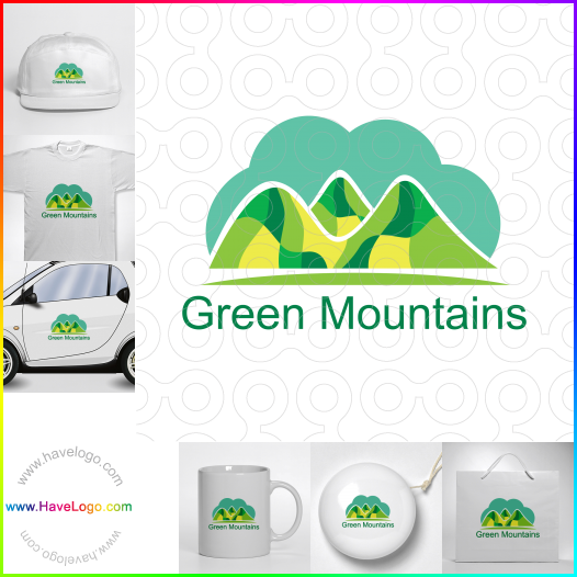 Compra un diseño de logo de Montañas verdes 62950