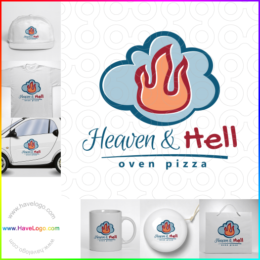 Koop een Hemel en hel pizza logo - ID:63812
