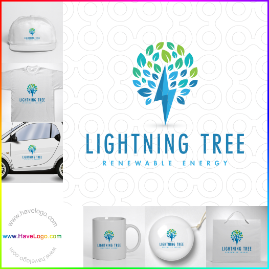 Compra un diseño de logo de Lightning Tree 61824