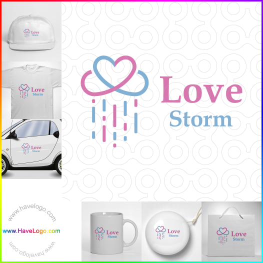 Compra un diseño de logo de Love Storm 61816