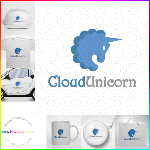 Compra un diseño de logo de Nube Unicornio 63348