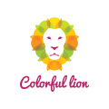 logo de león colorido
