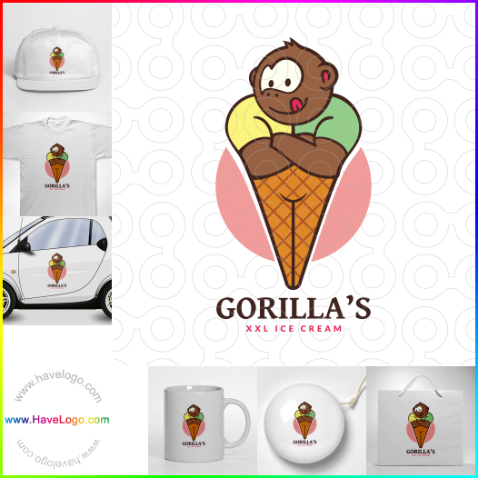 Compra un diseño de logo de Gorila XXL Helado 60652