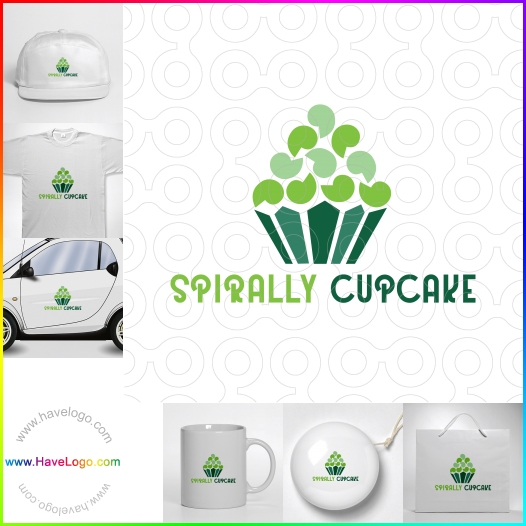 Compra un diseño de logo de Spirally Cupcake 66923