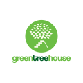logo de casa del árbol verde