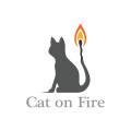 Logo Chat en feu
