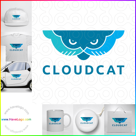 Compra un diseño de logo de Cloud Cat 60962