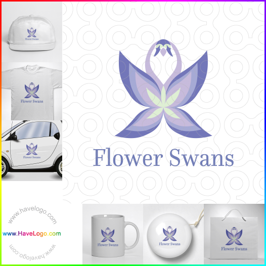 Koop een Flower Swans logo - ID:64033