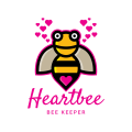 Heartbee bee keeper logo