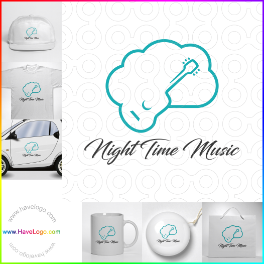 Compra un diseño de logo de Night Time Music 60571