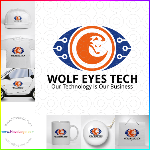 Compra un diseño de logo de Wolf Eyes Tech 63923