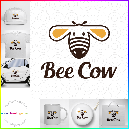 Compra un diseño de logo de abeja vaca 60123