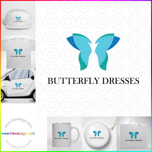 Compra un diseño de logo de Vestidos de mariposa 65241