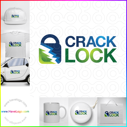 Compra un diseño de logo de Crack Lock 60249