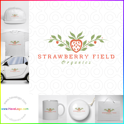 Compra un diseño de logo de Strawberry Field Organics 64287