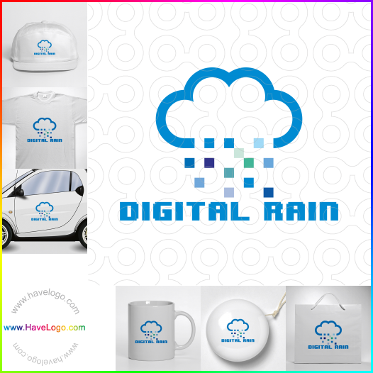 Compra un diseño de logo de nube de lluvia 28967