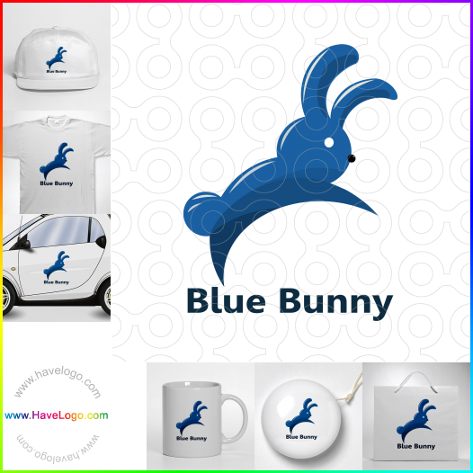 Compra un diseño de logo de Blue Bunny 64495