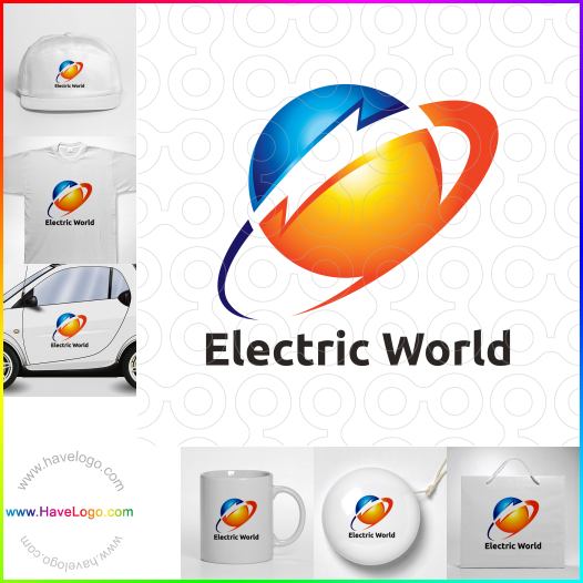 Compra un diseño de logo de Mundo eléctrico 61611