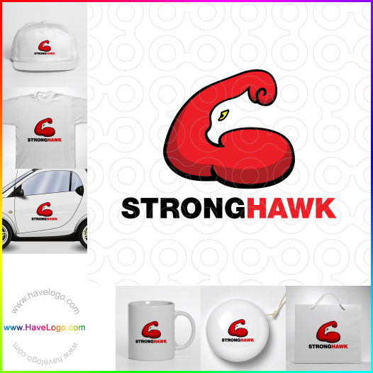 Compra un diseño de logo de Hawk fuerte 60266