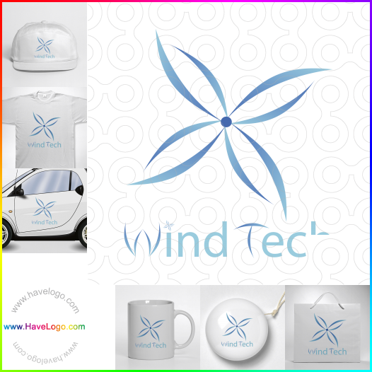 Compra un diseño de logo de Molino de viento 6450