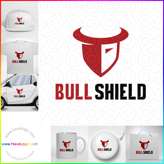 Compra un diseño de logo de Bull Shield 61335