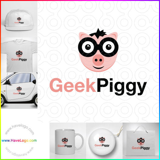 Compra un diseño de logo de Geek Piggy 63555