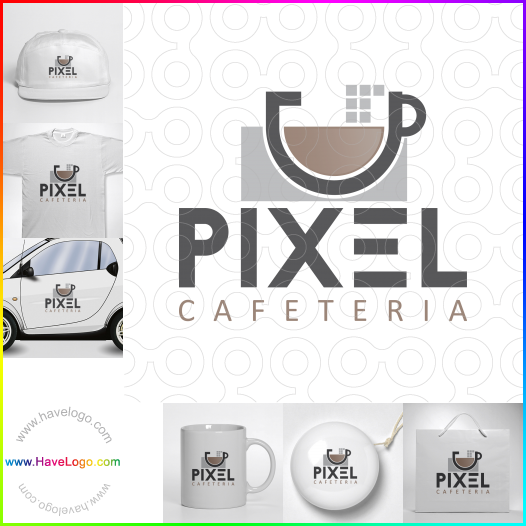 Compra un diseño de logo de Cafetería Pixel 65754