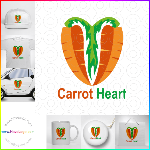 Compra un diseño de logo de Corazón de zanahoria 60812