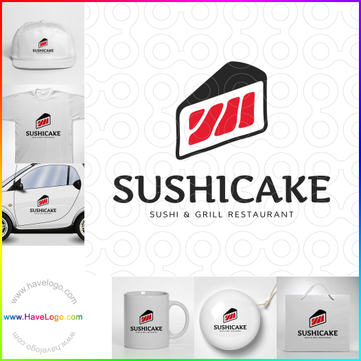 Compra un diseño de logo de Sushi Cake 63628