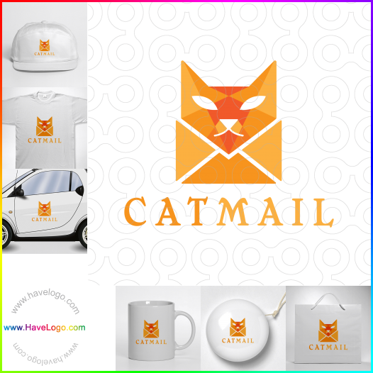 Compra un diseño de logo de Cat Mail 63072