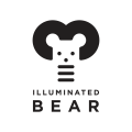 Verlichte beer logo
