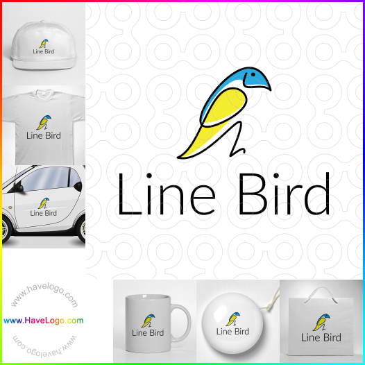 Compra un diseño de logo de Line Bird 66603