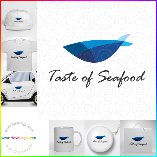 Compra un diseño de logo de mercado de alimentos marinos 50398