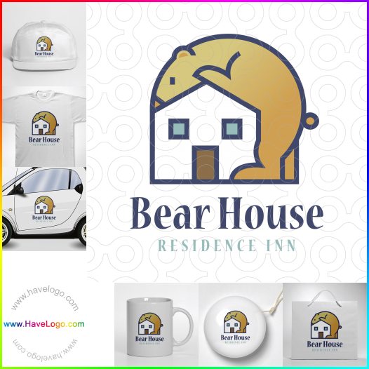 Compra un diseño de logo de Bear House Residence Inn 66120