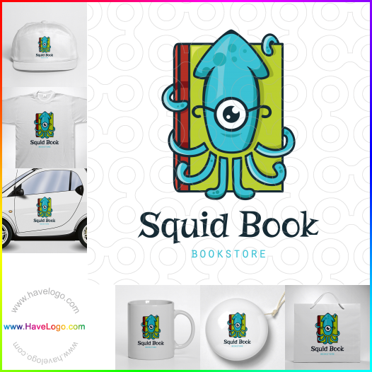 Compra un diseño de logo de Squid Book 60344