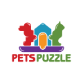 Huisdieren puzzel logo