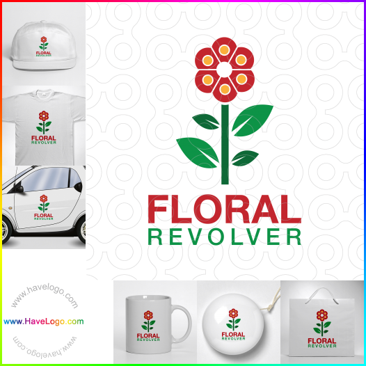 Compra un diseño de logo de Revólver floral 66925