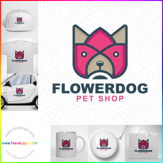 Compra un diseño de logo de Flower Dog 60912