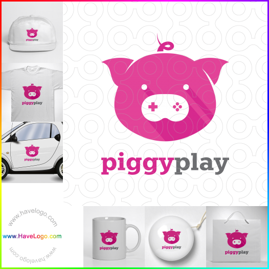 Compra un diseño de logo de Piggy Play 61116