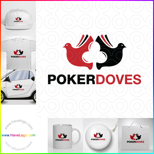 Compra un diseño de logo de Poker Doves 62946