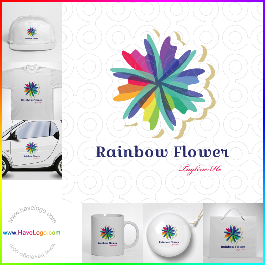 Compra un diseño de logo de Rainbow Flower 60339