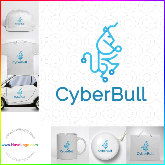Compra un diseño de logo de Cyber ​​Bull 67284