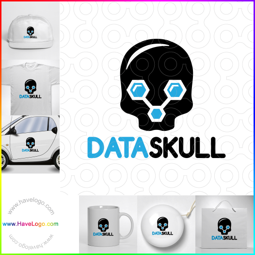 Compra un diseño de logo de Cráneo de datos 66004