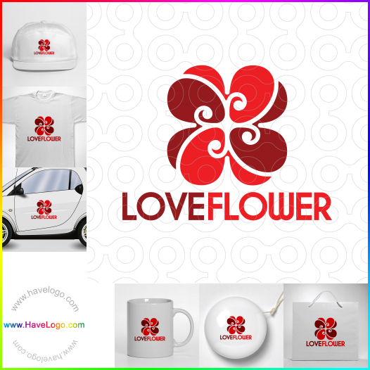 Compra un diseño de logo de Flor de amor 64940